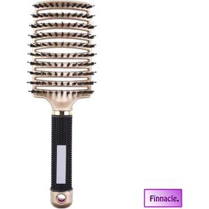 Finnacle- Anti klit Haarborstel Goud Vrouwen Ontwarren Nat Kam Haar Borstel Professionele Haar Borste Massage Kam Borstel Voor Haar Kapper Kappers Gereedschap