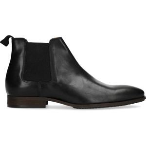 Manfield Leren Chelsea Boots Zwart