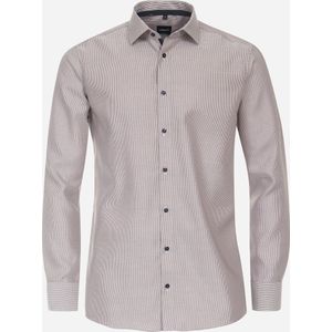 VENTI modern fit overhemd - structuur - oranje - Strijkvriendelijk - Boordmaat: 40