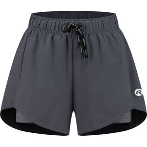 Rogelli Aya 2-in-1 Short - Sportbroek Dames - Hardloopshort - Grijs - Maat S
