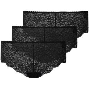 SNOCKS Dames Hipster Slip van Kant - Ondergoed Dames - Dames Ondergoed - Dames Slips - Dames Onderbroeken - 3 Stuks