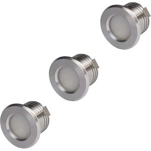 Inbouwspots extra klein - 3-pack - Zilver - 1.5W - Dimbaar - 2700K warm wit - Zaagmaat 28 mm