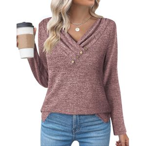 Damestrui met V-hals en lange mouwen - Lichte gebreide casual trui