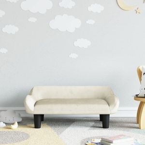 vidaXL Kinderbank - Kinderbanken - Kinder Bank - Kinderbankje - Kinderbank 70x40x24 cm fluweel crèmekleurig