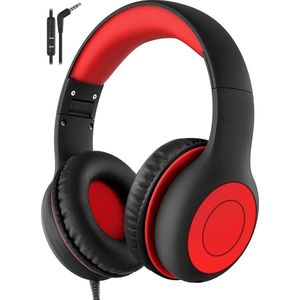 VELTRR® Koptelefoon Kinderen met Draad - Gaming Headset - Zwart met Rood