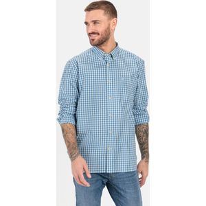 camel active Overhemd met lange mouwen en ruitpatroon - Maat menswear-S - Lichtblauw