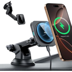 Draadloze oplader voor dashboard mobiele telefoonhouder voor de auto met oplaadfunctie - Compatibel met MagSafe-autohouder - Alleen voor iPhone 13/13 mini/13 Pro Max/12/12 Pro/12 mini/12 Pro Max - Zwart