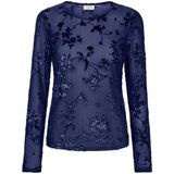 Freequent - FQBISKA 207124 - Blouse - Patriot Blue - Transparante Meshstof