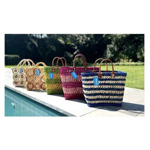 Blauwe rieten strandtas - Gone Arty, Blauwe rieten tas, Rieten tas, Strandtas, Blauwe tas, Handtas, Shopper