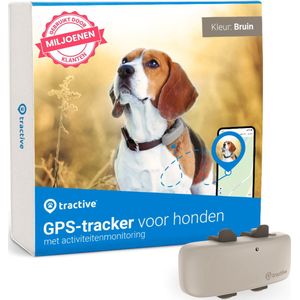 Tractive DOG 4 - Gps hondenhalsband en gezondheidstracker - Bruin