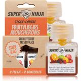 Super Ninja Fruitvliegjes Vanger - 2 Fruitvliegjes vallen - Zeer Effectief en Egologisch Fruitvliegjes Bestrijden - Direct Werkzaam, Milieu vriendelijke & Veilige Fruitvliegjesval