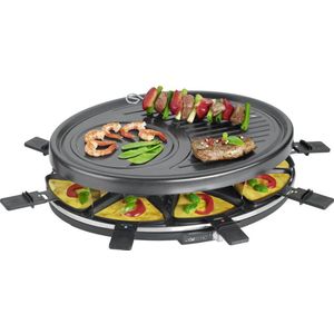 Clatronic RG 3776 Gourmetstel , 1400 watt, voor grillen en bakken, cool touch-behuizing, incl. houten spatel en pannetjes, zwart
