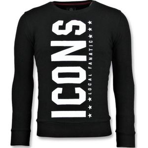 ICONS Vertical - Grappige Sweater Heren - 6353Z - Zwart