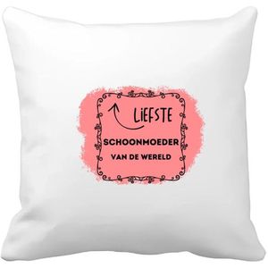 Akyol - de liefste schoonmoeder van de wereld Kussen hoes - Schoonmoeder - de liefste schoonmoeder - moeder cadeautjes - moederdag - verjaardag - geschenk - kado - 40 bij 40 cm