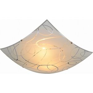 LED Plafondlamp - Plafondverlichting - Trion Spirilo - E27 Fitting - 2-lichts - Vierkant - Mat Wit - Aluminium