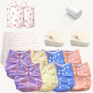 Moon&stars | Dagelijkse-bundel | 8-pack | Wasbare luiers | Hydrofiele luiers | Luierbroekjes | Luiers