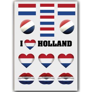 Temporary Tattoo Nederland / Holland Oranje #1 (A5 formaat) Neptattoo Tijdelijke tatoeage smink schmink versiering - Nep Fake Tattoos - Water overdraagbare festival sticker Volwassenen Kinderen Jongen Meisje WK World Cup Voetbal