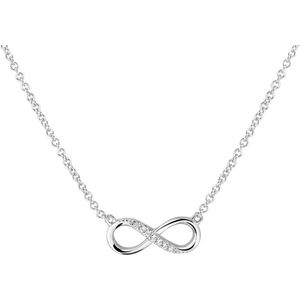 Glams Ketting Infinity Zirkonia 1,2 mm 41 + 4 cm - Zilver