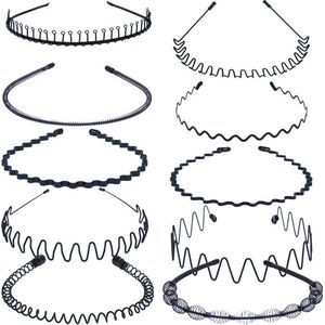 Haarbanden 10 Stuks - Haarband voor Mannen en Vrouwen - Diadeem - Haarband Sport - Hardlopen - Zwart - Mannen Tanden - Sport haarband Volwassenen - Metaal - Zwart - Atletisch - Gym - Dans - Yoga - Haaraccessoires