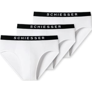 SCHIESSER 95/5 slip (3-pack) - heren rioslip biologisch katoen geweven elastische tailleband wit - Maat: XXL