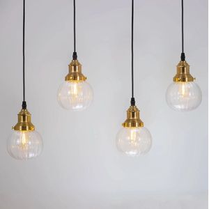 Art Deco hanglamp met transparant glas 4-lichts - Bologna