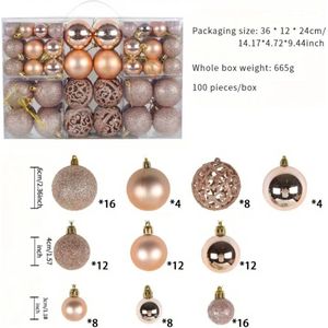 37x stuks kunststof kerstballen 6 cm goud incl. glazen piek glans zwart bestellen
