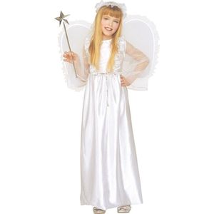 Widmann - Engel Kostuum - Engel Luxe Kind Teen Angel Kostuum Meisje - Wit / Beige - Maat 128 - Carnavalskleding - Verkleedkleding