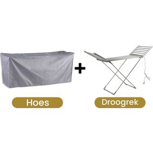 Alora Verwarmd Droogrek + Hoes - Wasrek - Inklapbaar - Verwarming - Energiezuinig - 20 stangen - Grijs