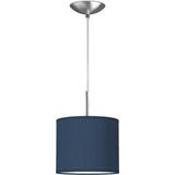 Home Sweet Home hanglamp Bling - verlichtingspendel Tube Deluxe inclusief lampenkap - lampenkap 20/20/17cm - pendel lengte 100 cm - geschikt voor E27 LED lamp - donkerblauw