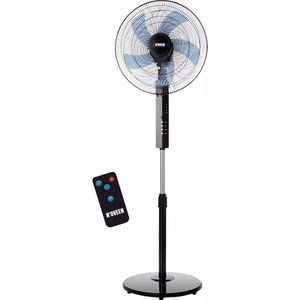 Noveen - Metalen Vloerventilator - 40CM - 3 Snelheden - 90° draaibaar - Ventilator Staand - Zwart