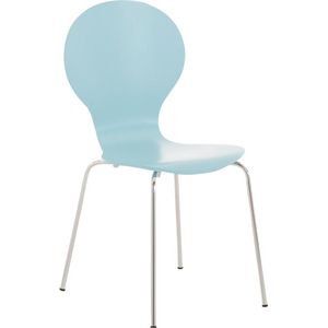 Bezoekersstoel - Stoel blauw - Met rugleuning - Vergaderstoel - Zithoogte 45cm