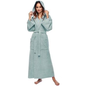 Ibenzoa® Comfortabele katoenen badjas met capuchon voor dames in twee lengtes