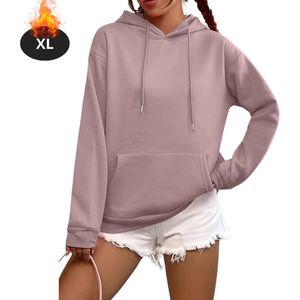 Livano Hoodie Dames - Sweaters - Sweater - Warme Trui - Met Capuchon - Donkerroze - S