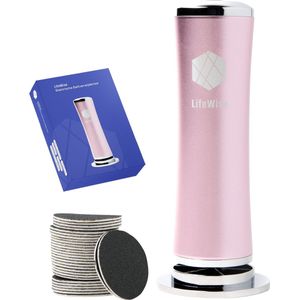 LifeWise Elektrische Eeltverwijderaar - 60 Vervangbare Schuurpads - Hygiënisch - Netstroom Adapter - Voetvijl - Roze