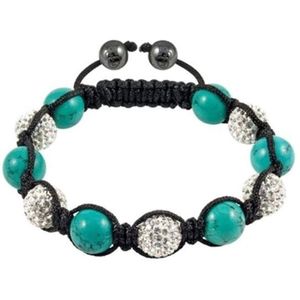 Fako Bijoux® - Armband - Disco Dots - Turquoise - Combi