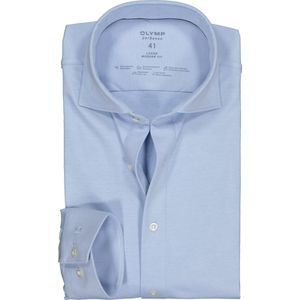 OLYMP Luxor 24/Seven modern fit overhemd - mouwlengte 7 - lichtblauw tricot - Strijkvriendelijk - Boordmaat: 39