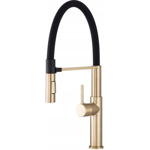 Keukenmengkraan VENTO NEW Geborsteld Goud met Uittrekbare Uitloop