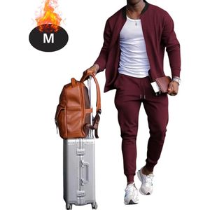 Livano Joggingpak - Huispak - Volwassenen - Trainingspak - Comfortabel - Joggingsbroek - Tracksuit - Heren - Casual - Bordeauxrood - XS