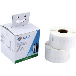 Etiketten - Wit - Zwart - Compatibel met Dymo 99012 en s0722400