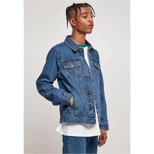 Urban Classics - Organic Basic Denim mid indigo washed Jacket - M - Blauw