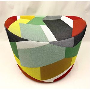 Ovale Poef abstract- Handgemaakt- modern design- 60x51 cm
