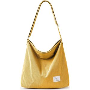 schoudertas met ritssluiting, waterdichte shopper voor dames, grote corduroy schoudertas, tote bag, crossbody schoudertas, handtas voor werk, kantoor, reizen, winkelen