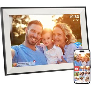 Digitale fotolijst 10,1 inch met wifi en touchscreen - 1280 x 800 HD, automatische rotatie, 32 GB geheugen, foto's delen overal