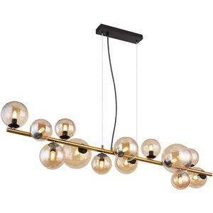 Globo - hanglamp - Riha - messing - glas metaal - design lamp - G9 - 56135-13H