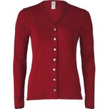 Engel Natur Dames Cardigan - Vest Zijde Merino Wol - GOTS Bordeauxrood 34/36(S)