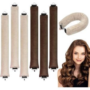 stuks Super No Heat Krullende Nagels, Zachte Fluwelen Nacht Blow Out Krullen, Flexibele Wanden Geschikt voor het Slapen, No Heat Krullende Nagels met Haken Geschikt voor Alle Haartypen - 29cm