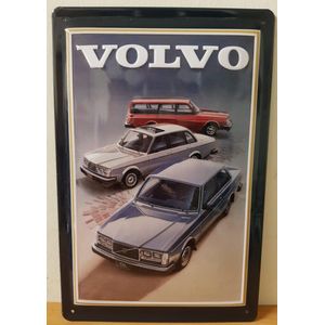 Volvo auto's reclamebord van metaal 30 x 20 cm GEBOLD EN MET RELIEF METALEN-WANDBORD- RECLAMEBORD - MUURPLAAT - VINTAGE - RETRO - HORECA- WANDDECORATIE -TEKSTBORD - DECORATIEBORD - RECLAMEPLAAT - WANDPLAAT - NOSTALGIE -CAFE- BAR -MANCAVE- KROEG