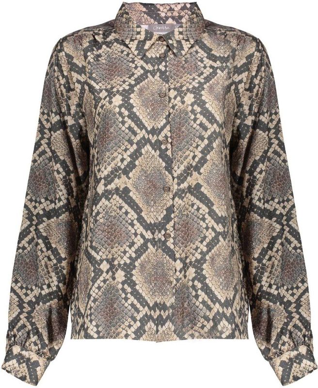 Geisha - 53644-20 - Blouse - Slangenprint - Black/Sand