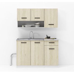 Kleine Keuken Strak - 120cm – Mini Keukenblok – Kitchenette met Franke Spoelbak – Goedkope Keukenkast