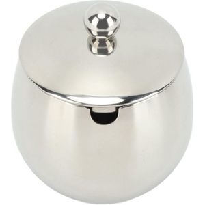 Grote Kruidenpot - Gouden Schaal Met Deksel - Roestvrijstalen Suikerpotopslag Voor Suikerzout Snoep Koffiecreamer Zoetstof (Zilver) .